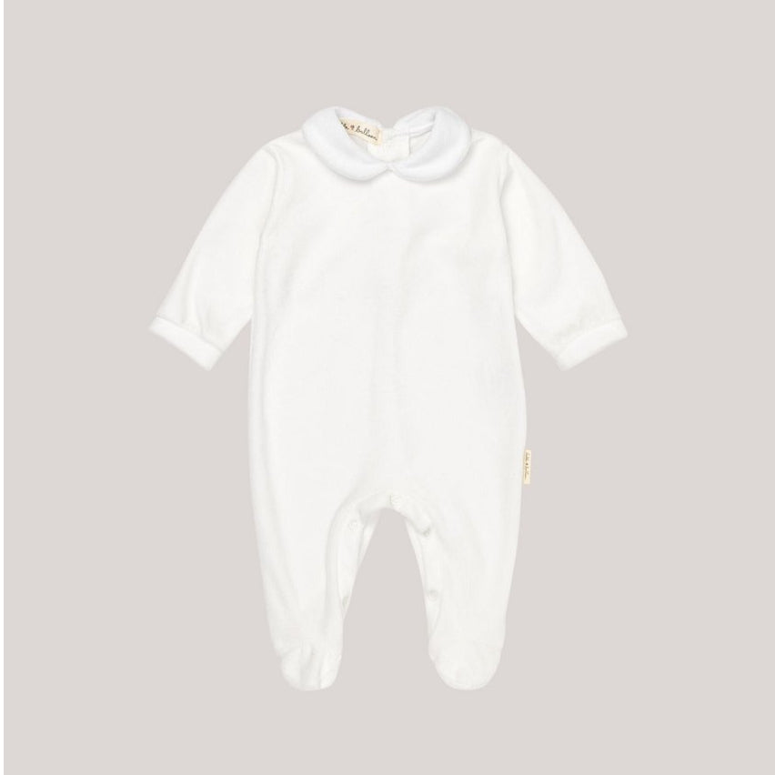 Elegante Bobbi Balloon Velvet Onesie voor Baby's in Roomwit, Babyblauw en Zachtroze