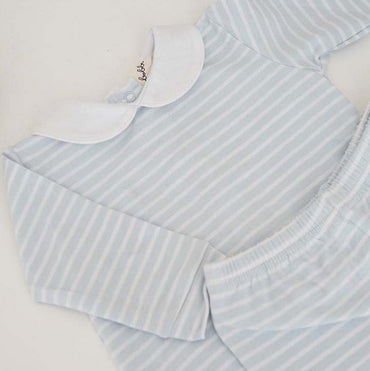 Klassieke Babyset met Blauwwitte Strepen van Bobbi Balloon in Biologisch Katoen