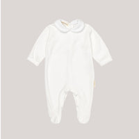 Elegante Bobbi Balloon Velvet Onesie voor Baby's in Roomwit, Babyblauw en Zachtroze
