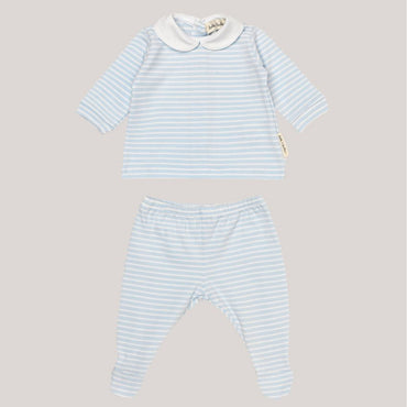Zacht Babysetje van Bobbi Balloon in Blauwwit Streepdesign